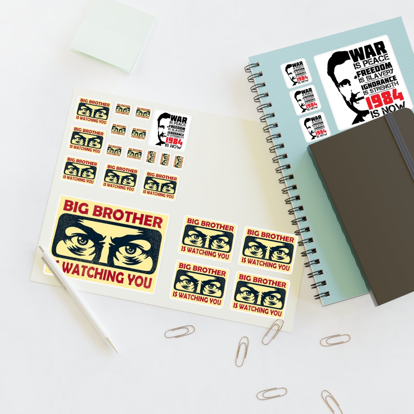 Big Brother Is Watching You - Vinyl Decal - Vintage Orwell 1984 - Sticker Sheet