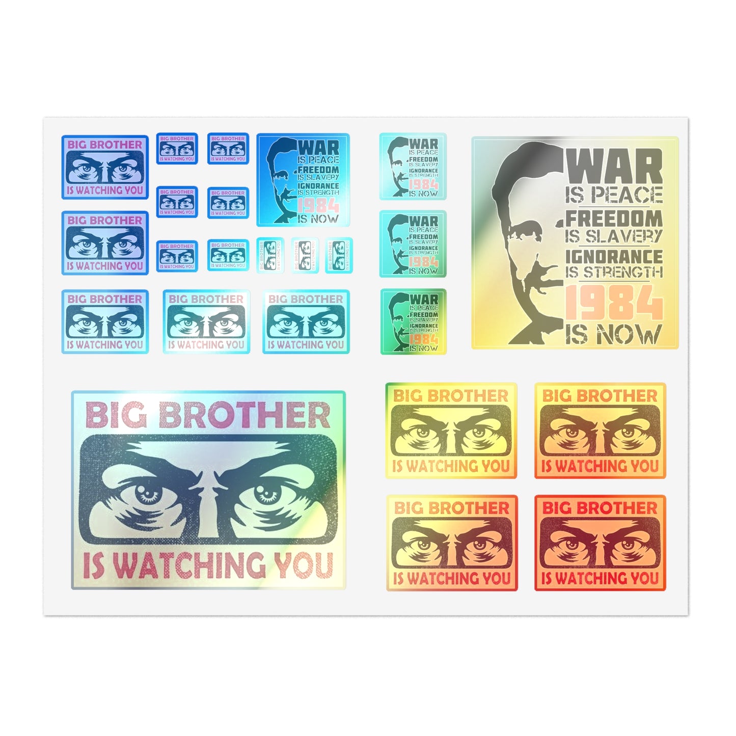 Big Brother Is Watching You - Vinyl Decal - Vintage Orwell 1984 - Sticker Sheet