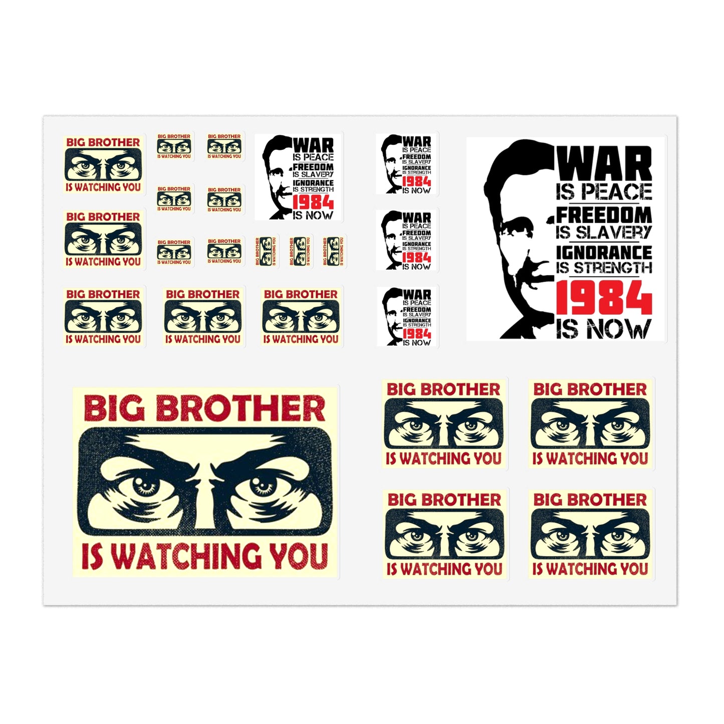 Big Brother Is Watching You - Vinyl Decal - Vintage Orwell 1984 - Sticker Sheet