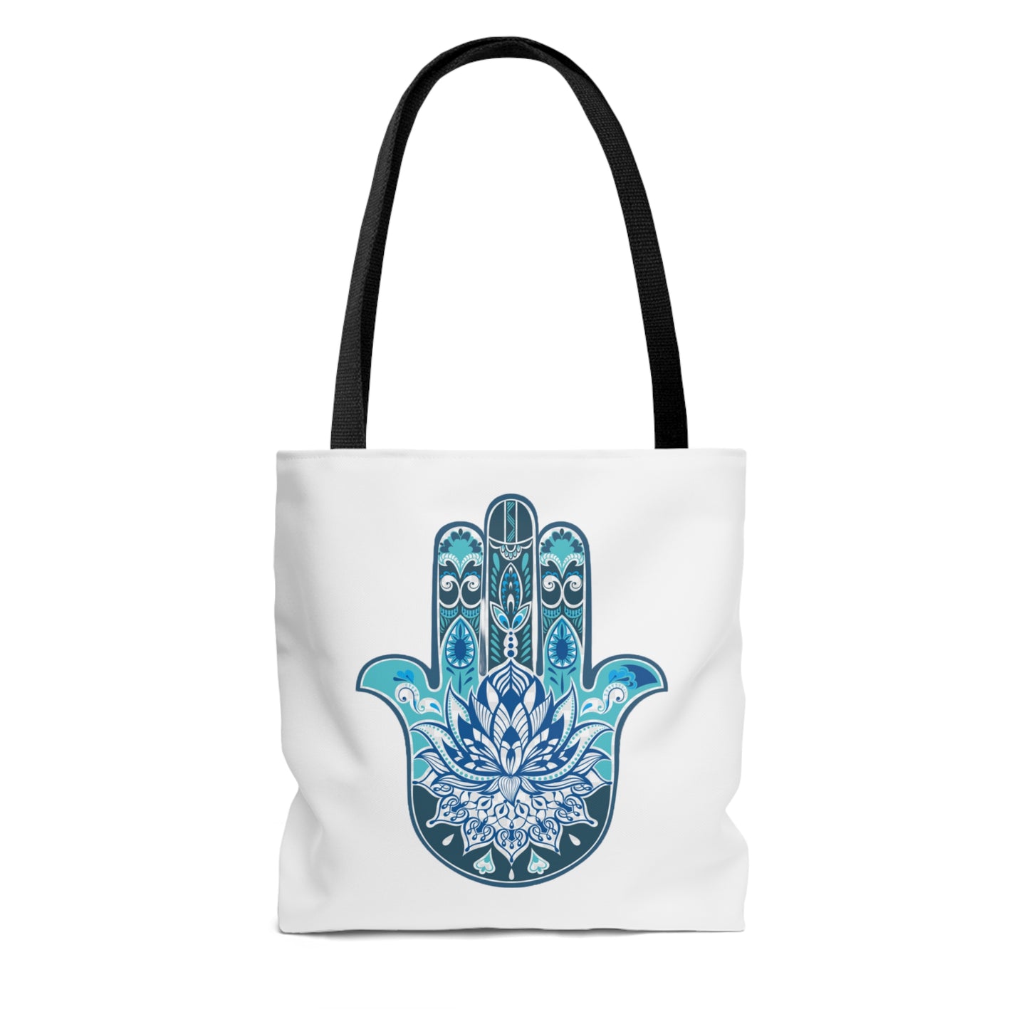 Hamsa - Chamsa - Lotus -  White Tote Bag