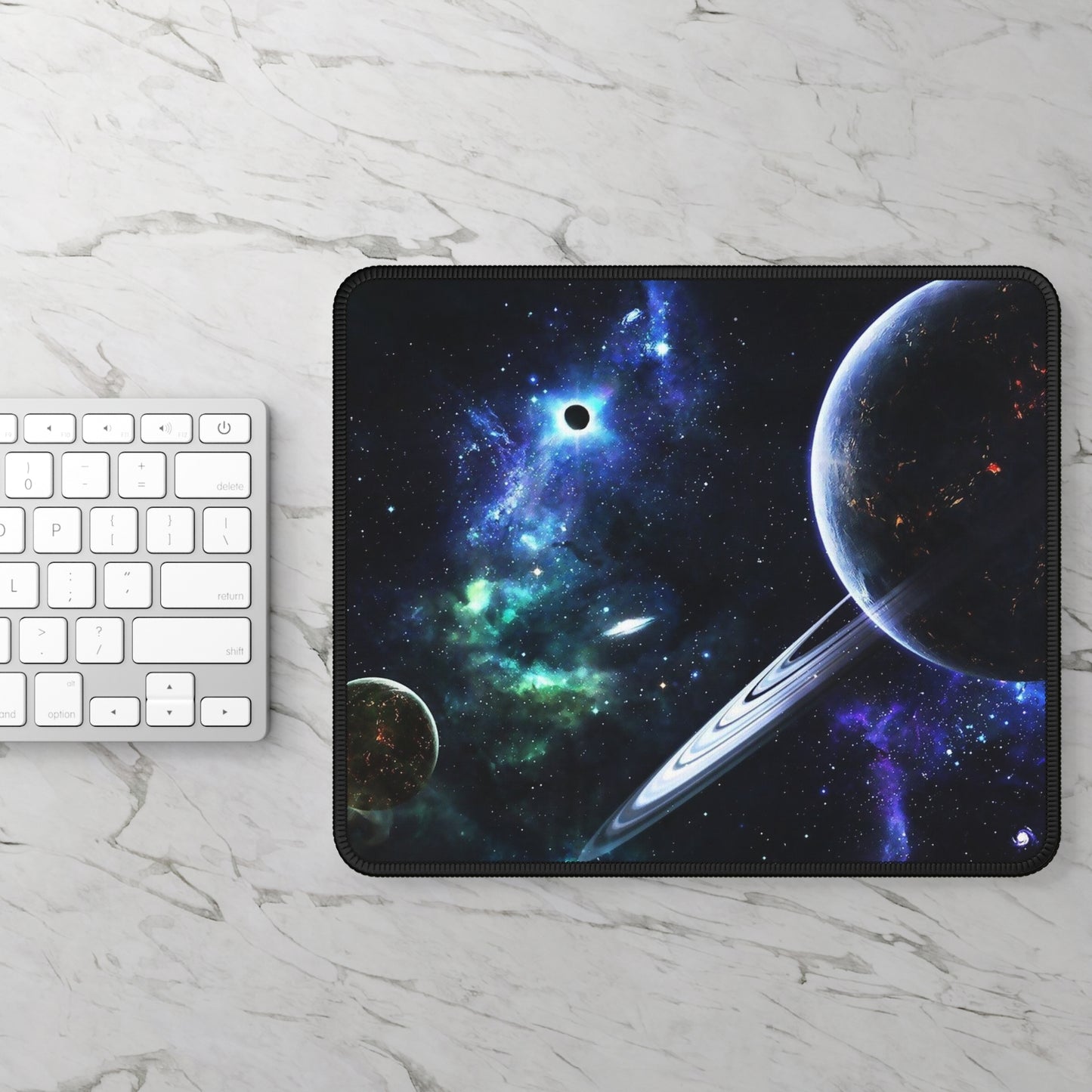 Planets and Black Hole in Deep Space - Gaming Mouse Pad