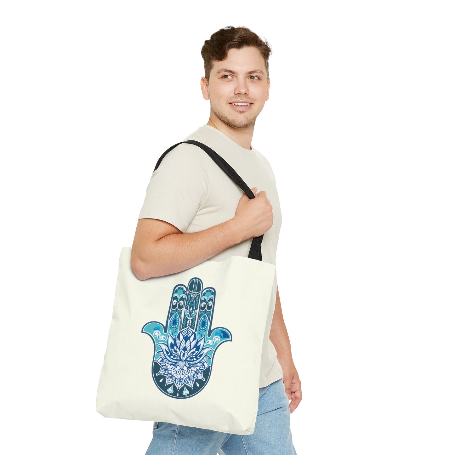 Hamsa - Chamsa - Lotus - Ivory Tote Bag