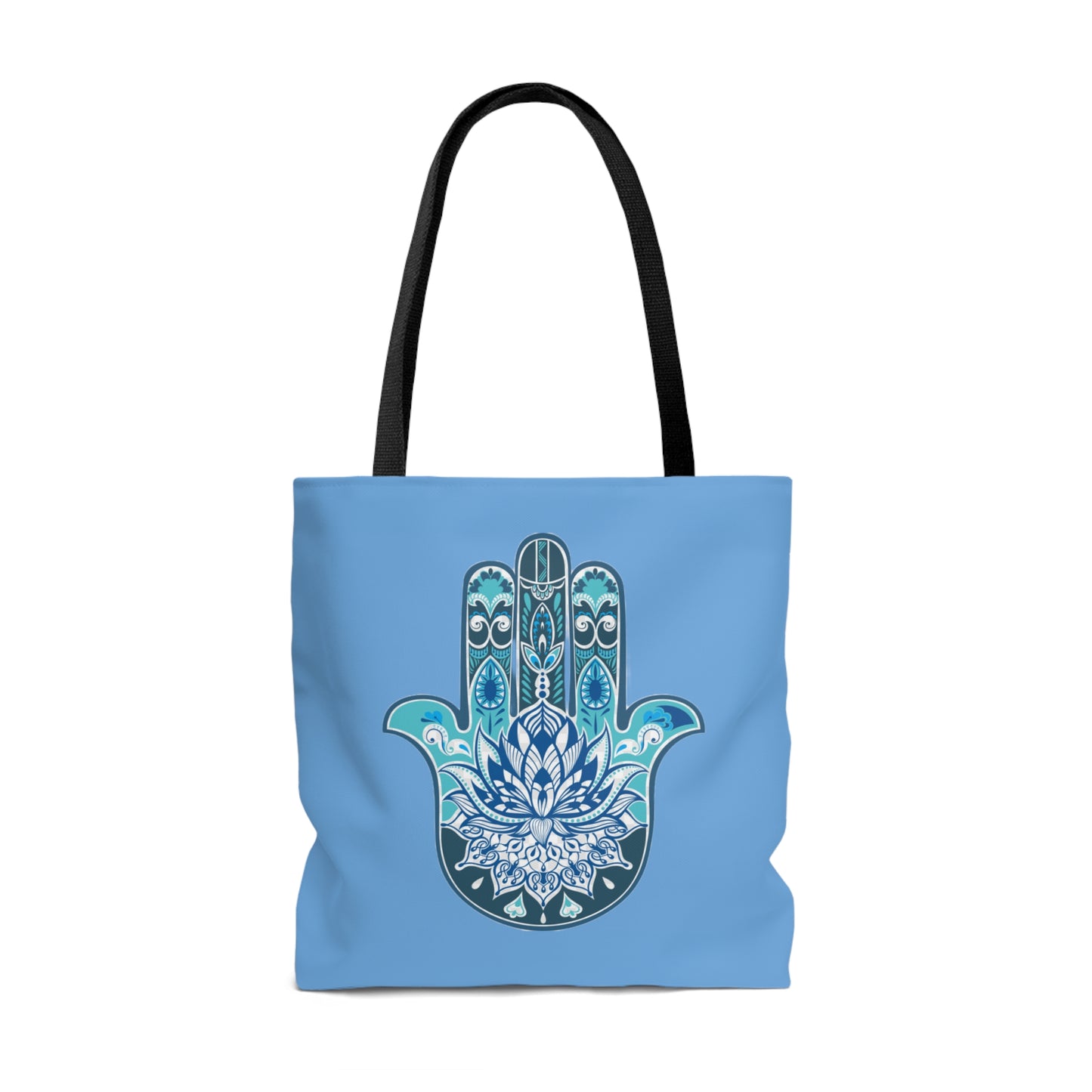 Hamsa - Chamsa - Lotus - Light Blue Tote Bag