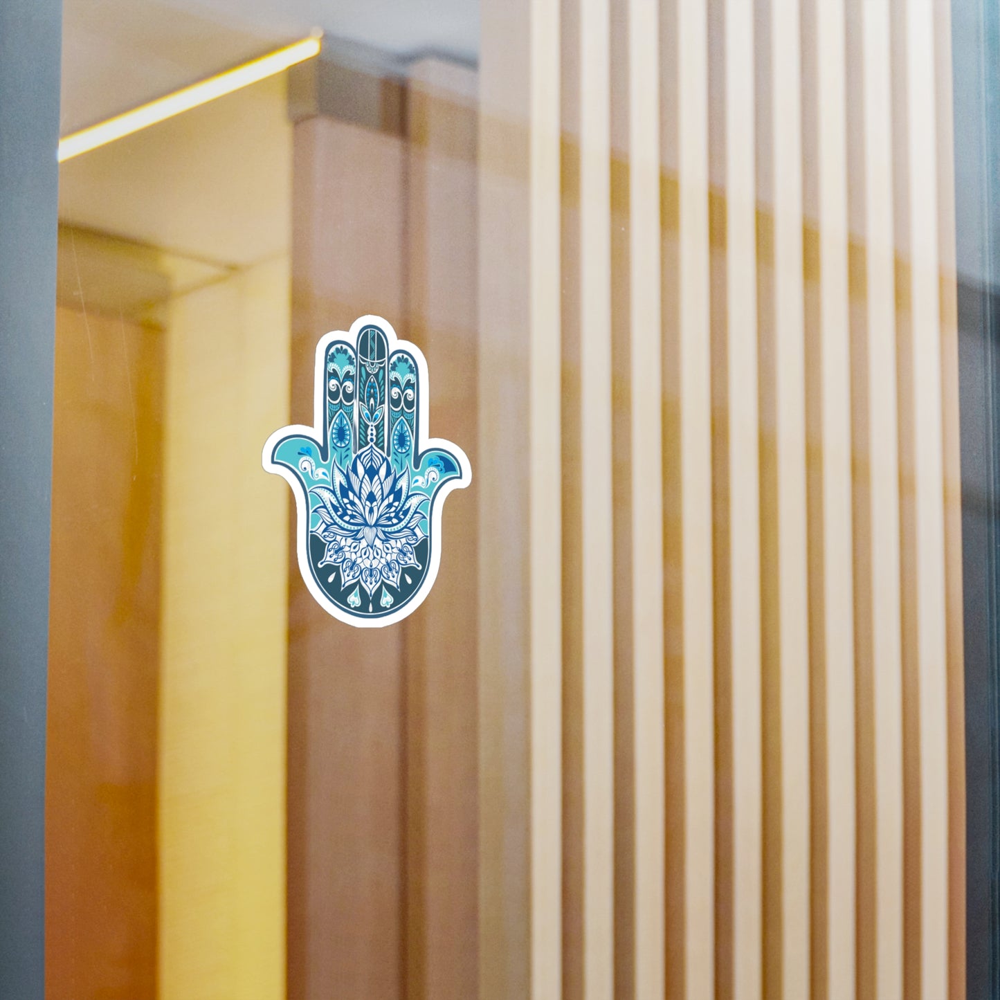 Hamsa and Lotus- Vinyl Decal - Hamsa Decal - Sticker