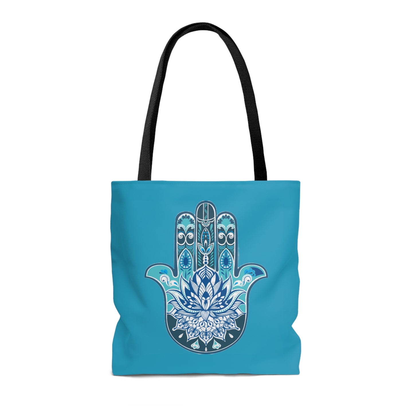 Hamsa - Chamsa - Lotus -Turquoise Tote Bag