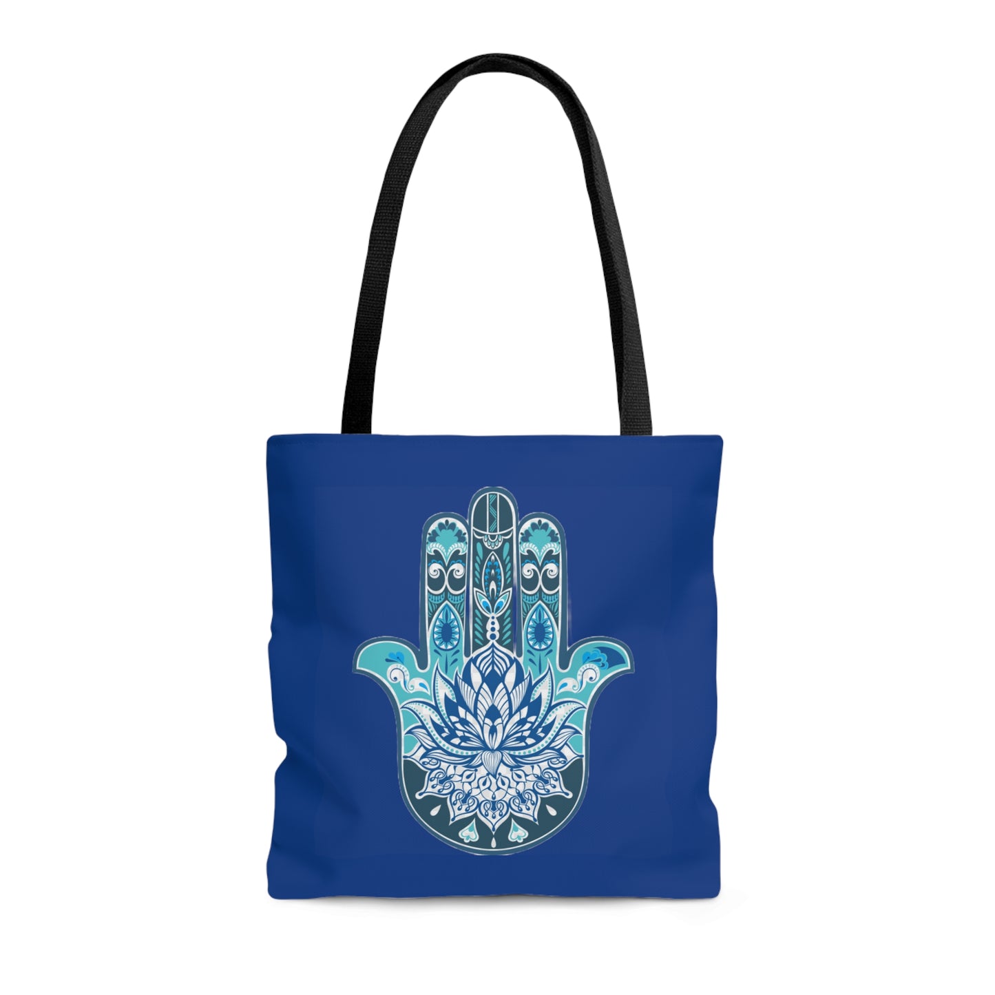 Hamsa - Chamsa - Lotus - Dark Blue Tote Bag