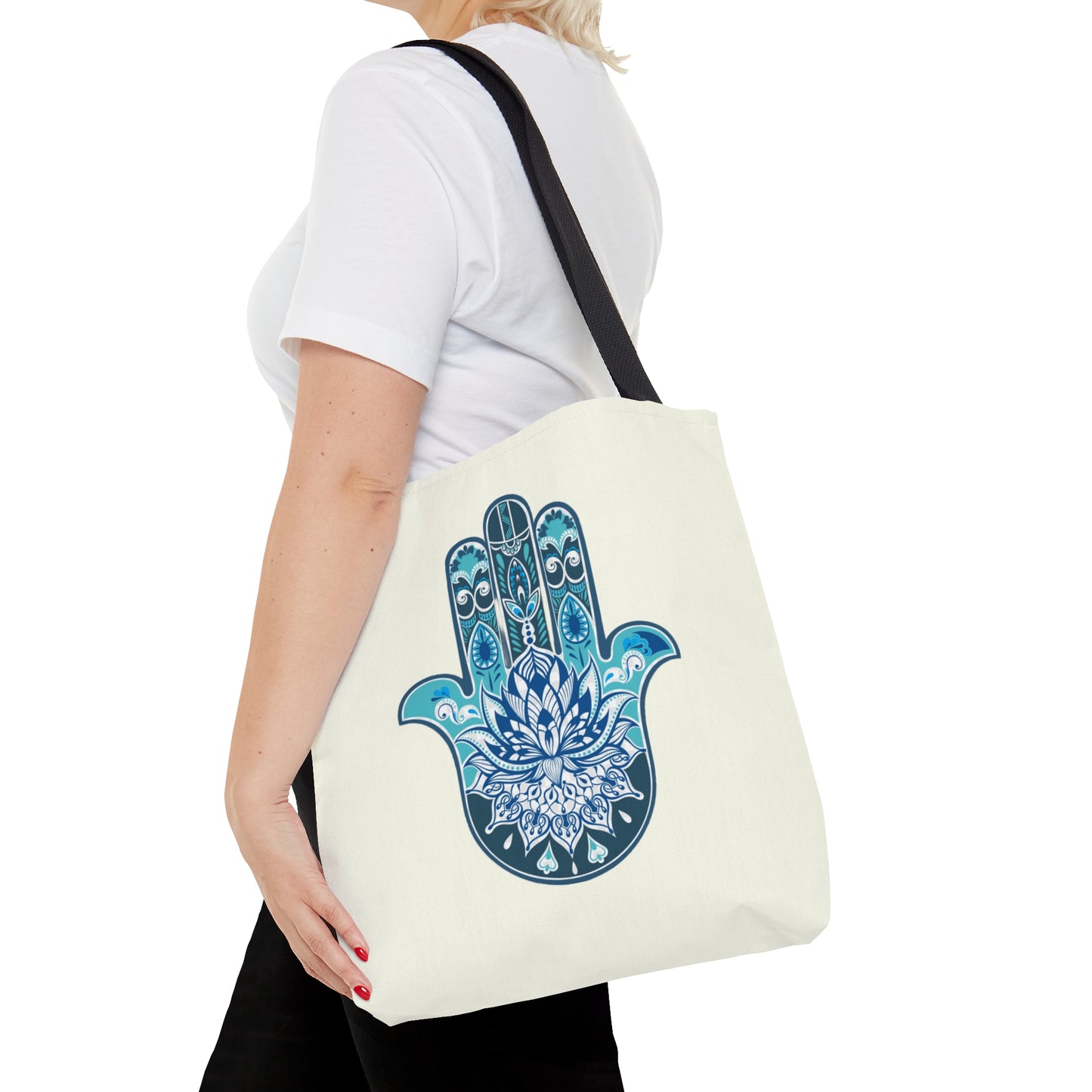 Hamsa - Chamsa - Lotus - Ivory Tote Bag