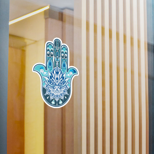 Hamsa and Lotus- Vinyl Decal - Hamsa Decal - Sticker