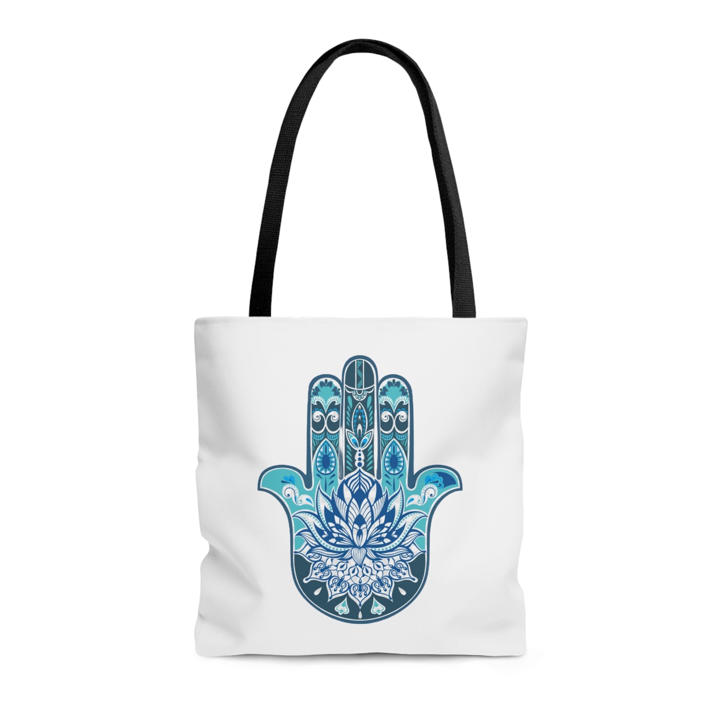 Hamsa - Chamsa - Lotus -  White Tote Bag