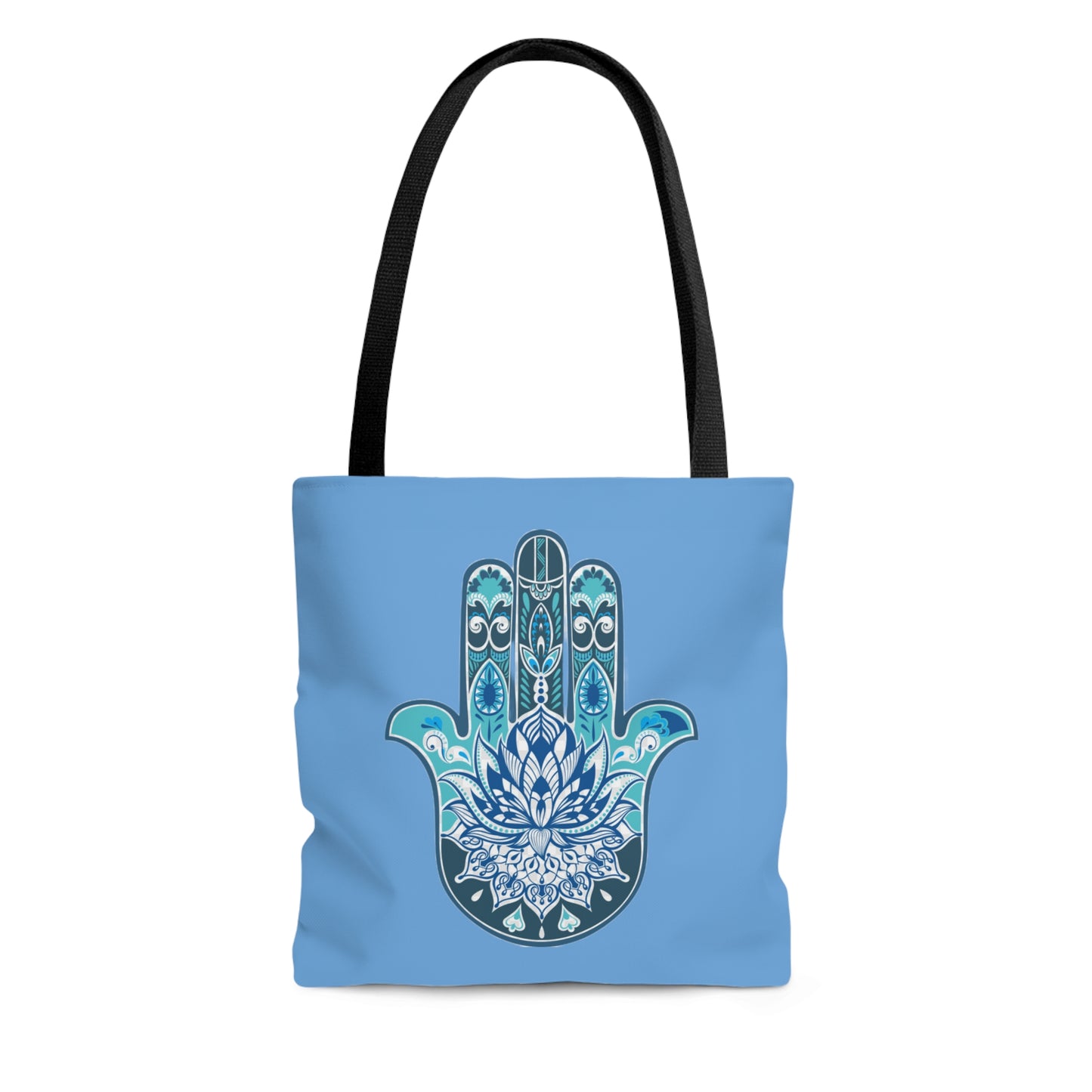 Hamsa - Chamsa - Lotus - Light Blue Tote Bag