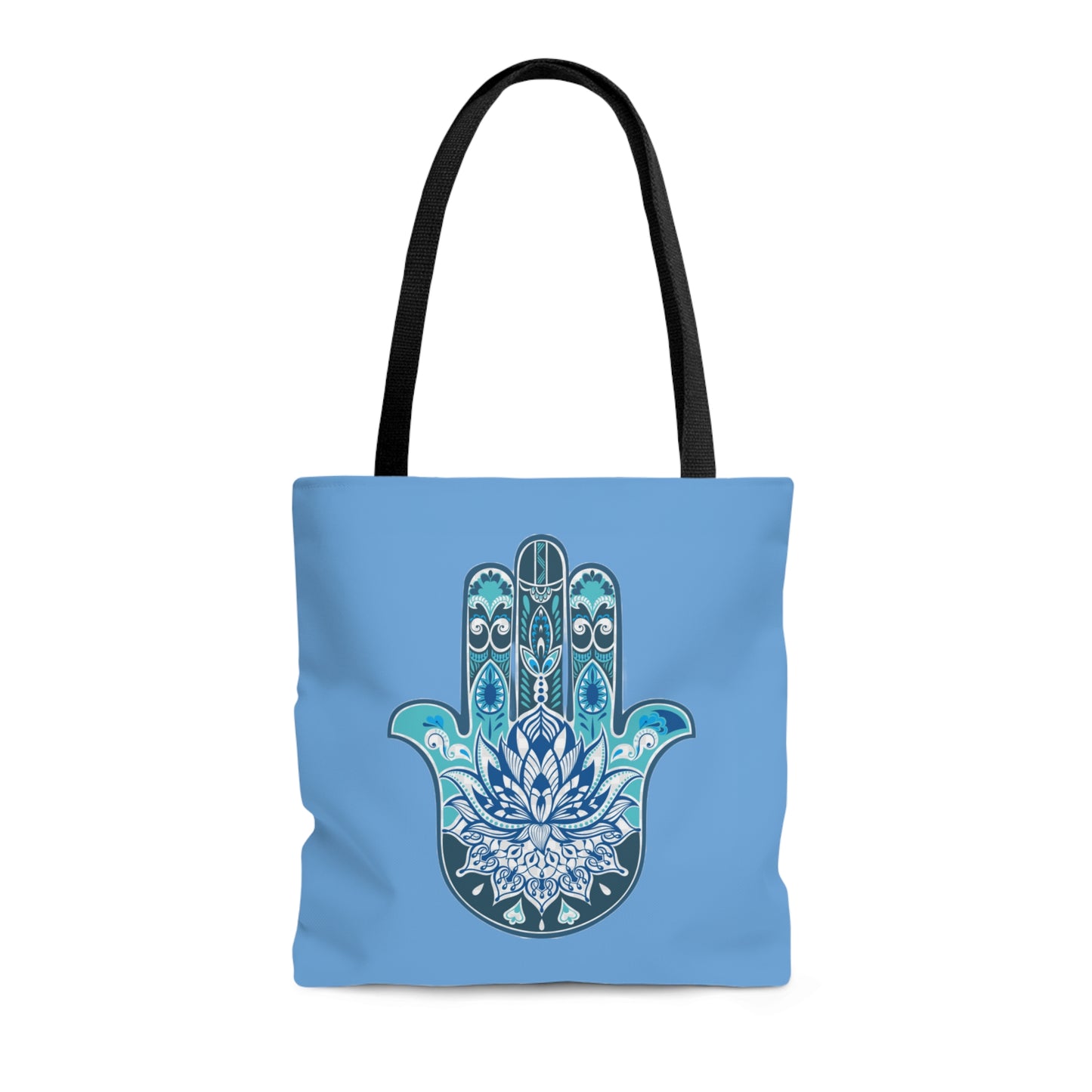 Hamsa - Chamsa - Lotus - Light Blue Tote Bag