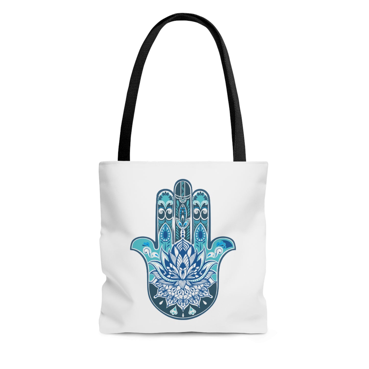 Hamsa - Chamsa - Lotus -  White Tote Bag