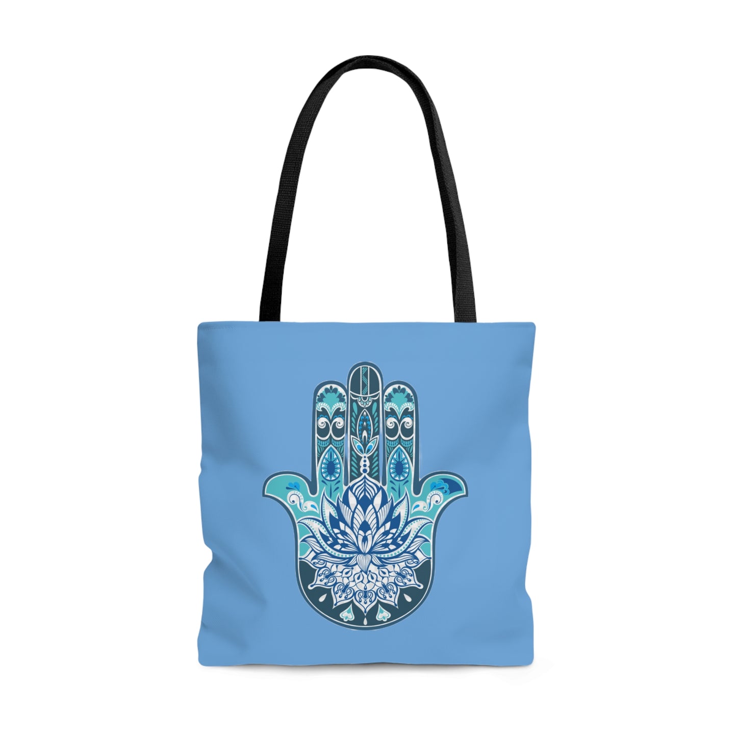 Hamsa - Chamsa - Lotus - Light Blue Tote Bag