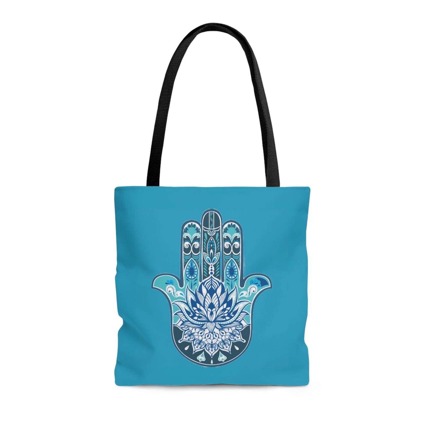 Hamsa - Chamsa - Lotus -Turquoise Tote Bag