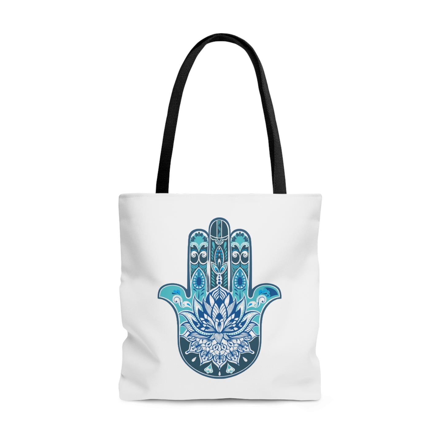 Hamsa - Chamsa - Lotus -  White Tote Bag