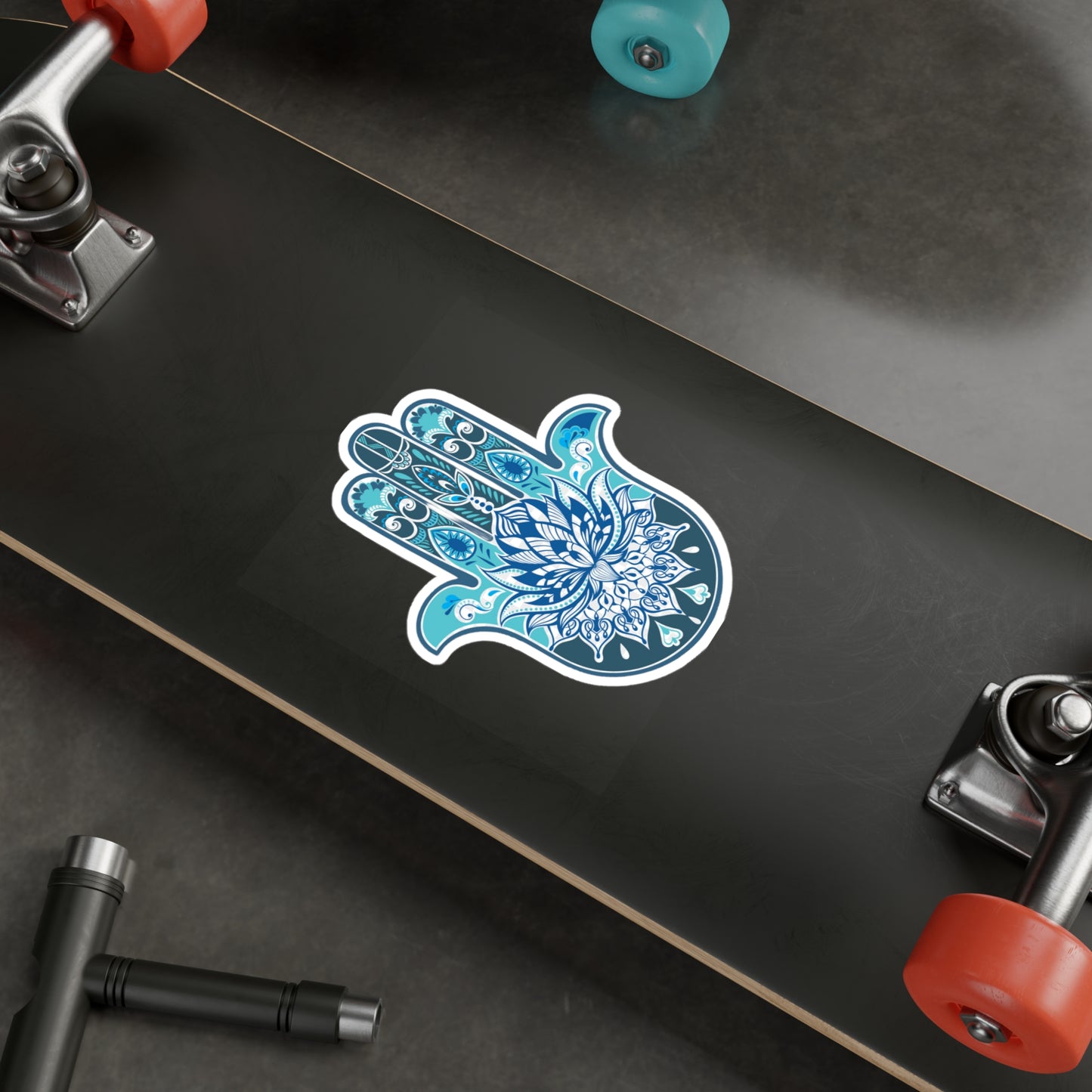 Hamsa and Lotus- Vinyl Decal - Hamsa Decal - Sticker