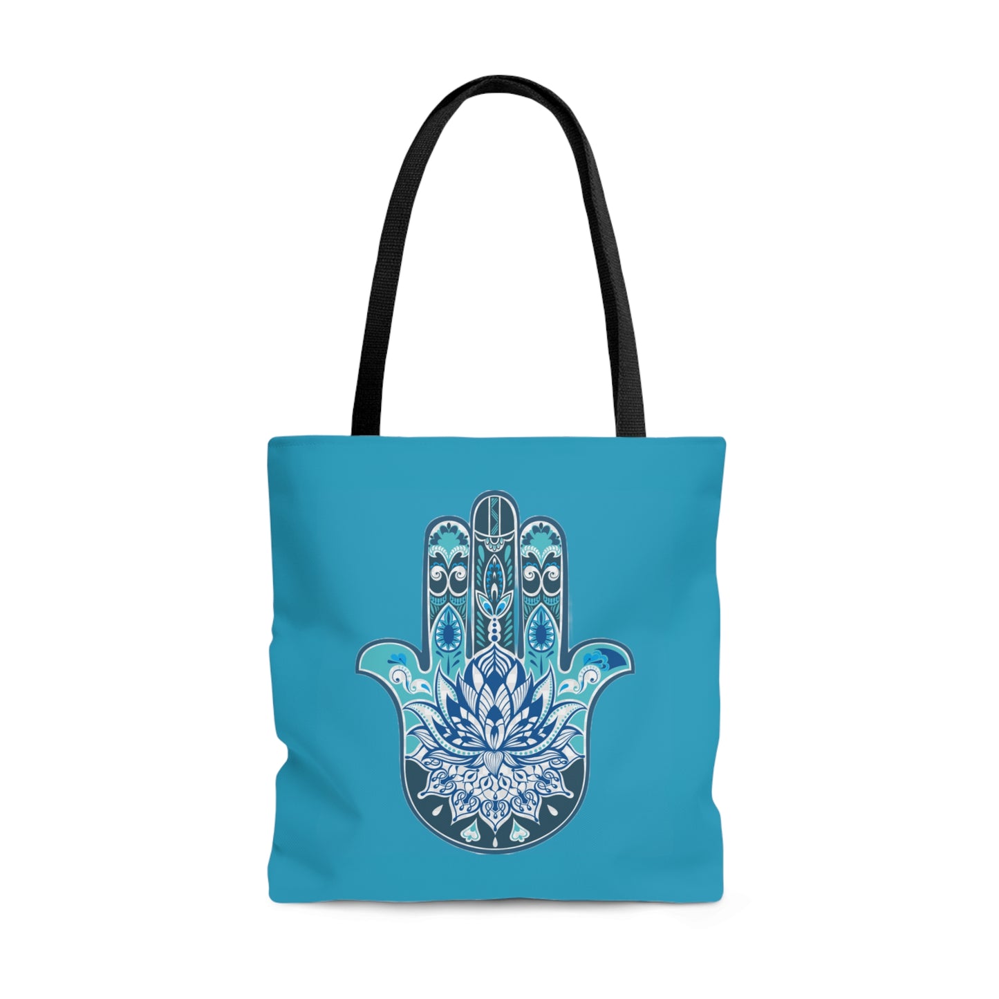 Hamsa - Chamsa - Lotus -Turquoise Tote Bag