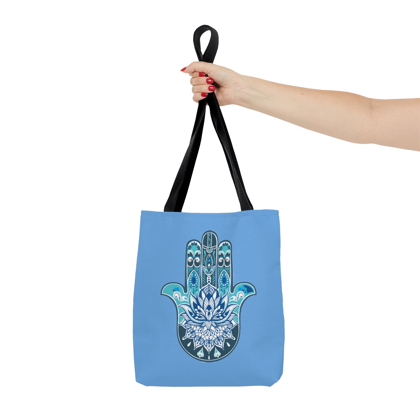 Hamsa - Chamsa - Lotus - Light Blue Tote Bag