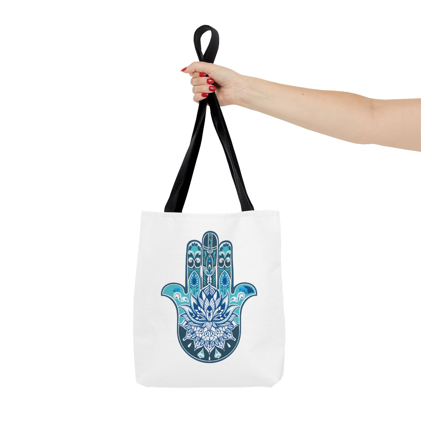 Hamsa - Chamsa - Lotus -  White Tote Bag