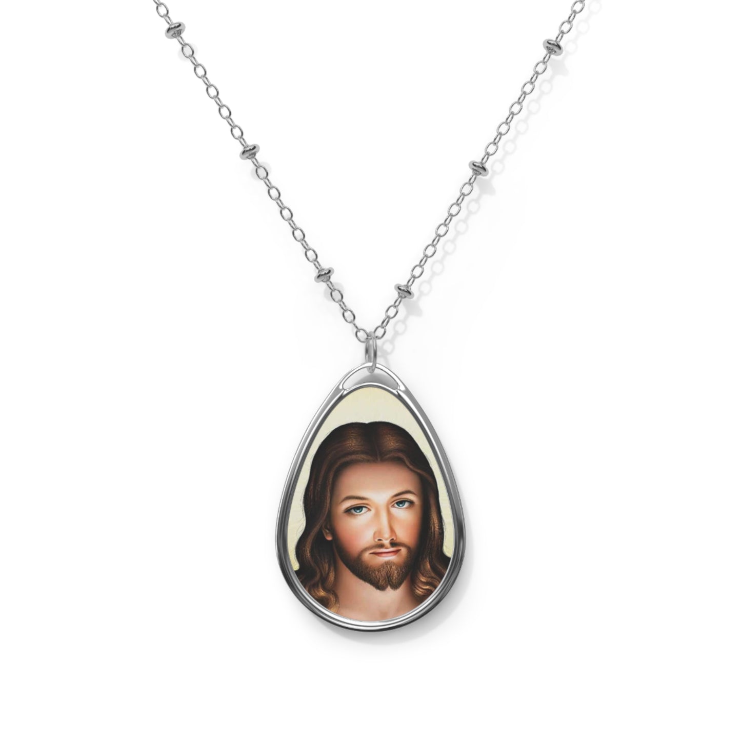 Divine Lord Jesus Oval Necklace