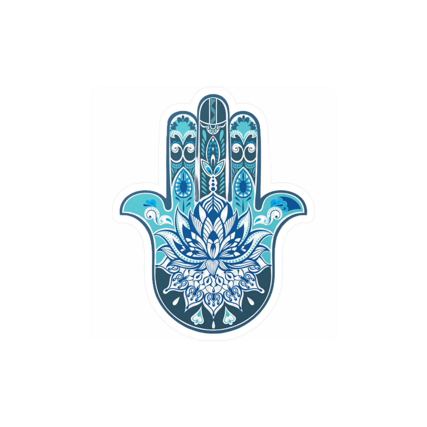 Hamsa and Lotus- Vinyl Decal - Hamsa Decal - Sticker