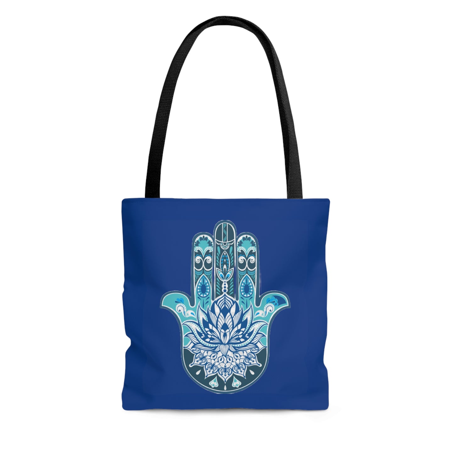 Hamsa - Chamsa - Lotus - Dark Blue Tote Bag