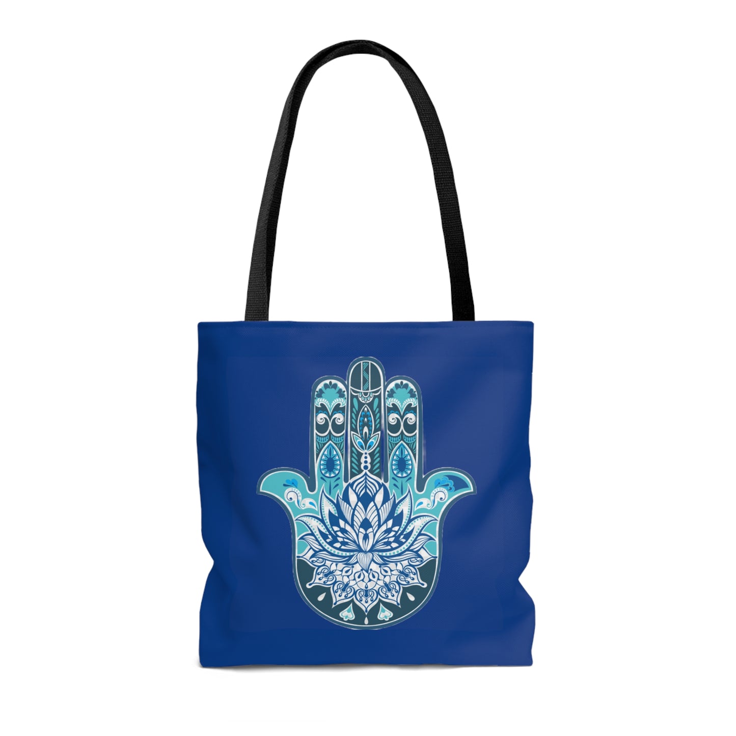 Hamsa - Chamsa - Lotus - Dark Blue Tote Bag