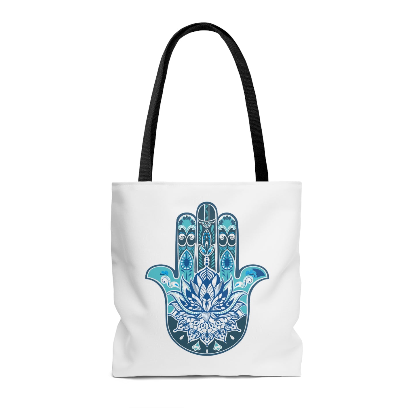 Hamsa - Chamsa - Lotus -  White Tote Bag