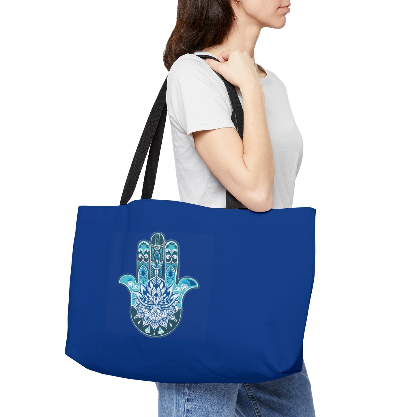 Hamsa - Chamsa - Lotus - Dark Blue  Big Tote Bag