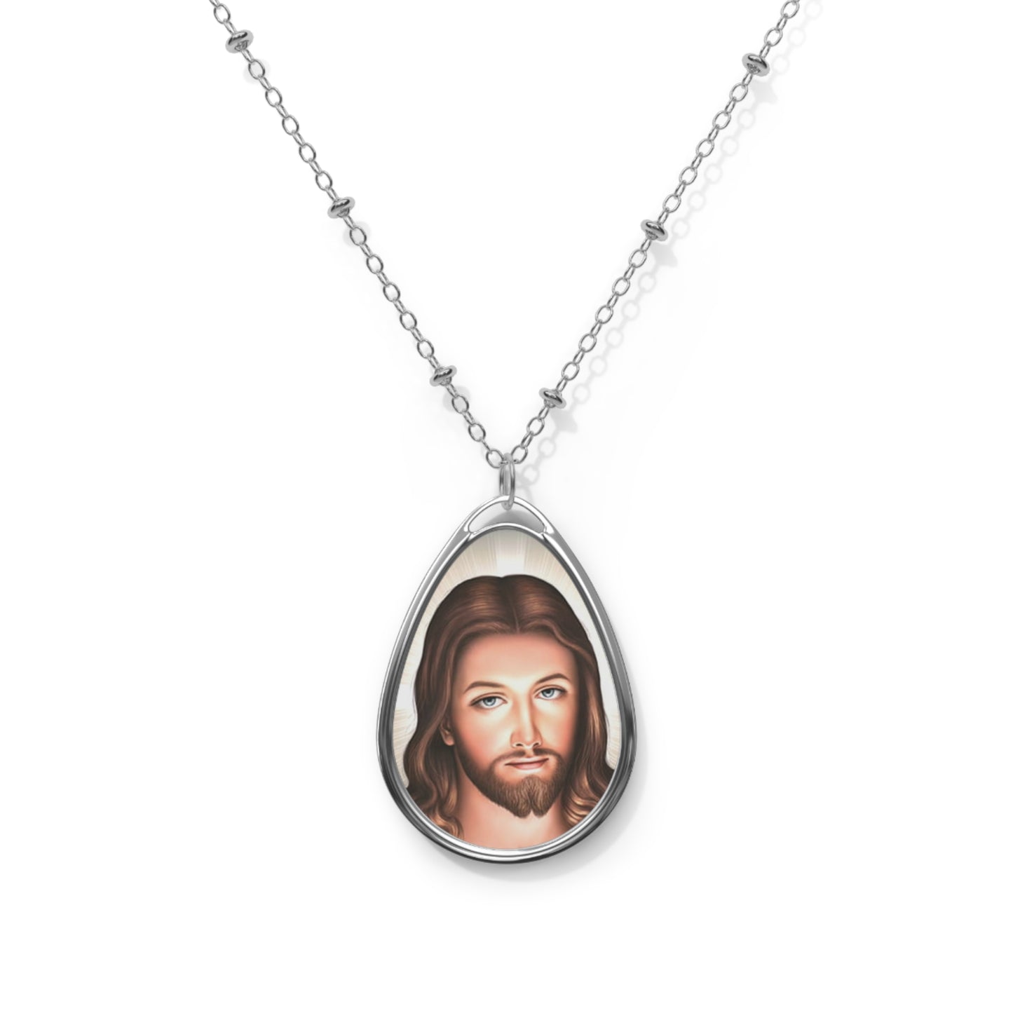 Radiant Lord Jesus Oval Necklace