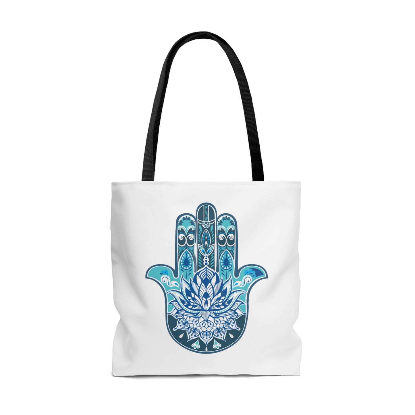 Hamsa - Chamsa - Lotus -  White Tote Bag