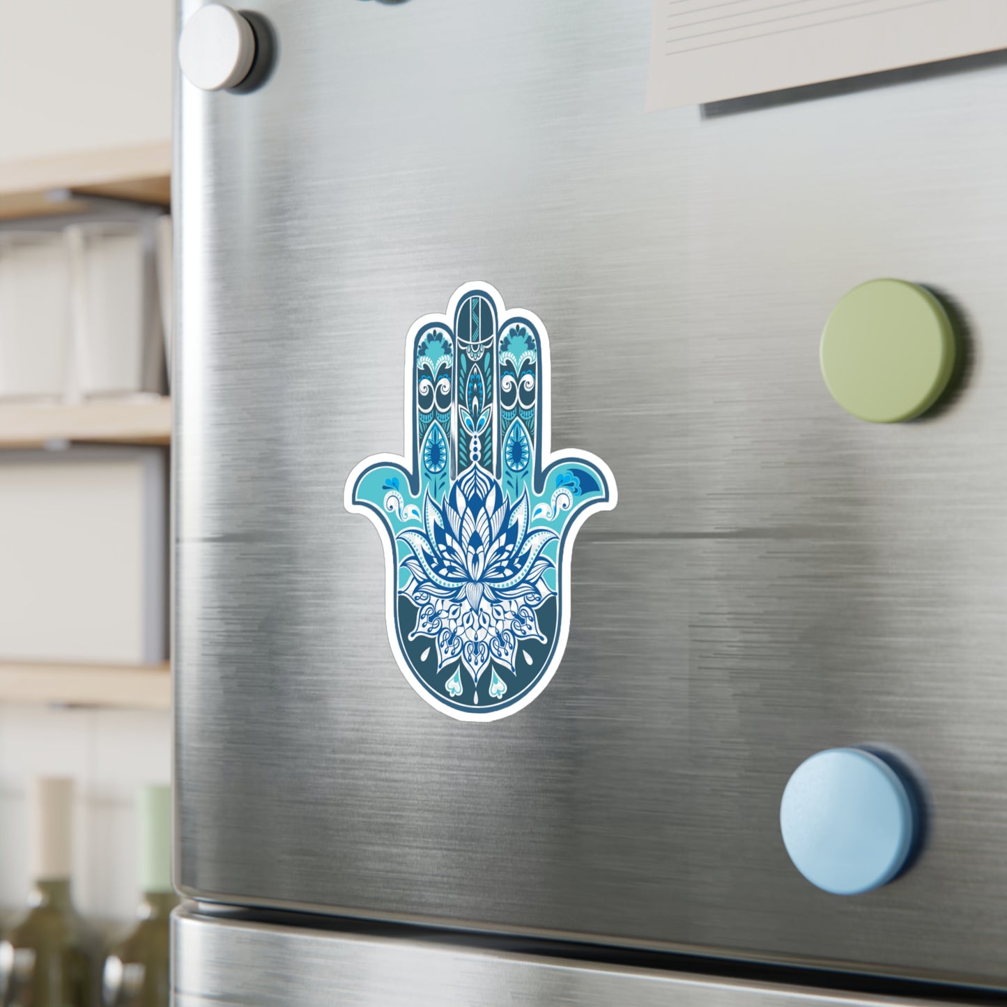 Hamsa and Lotus- Vinyl Decal - Hamsa Decal - Sticker