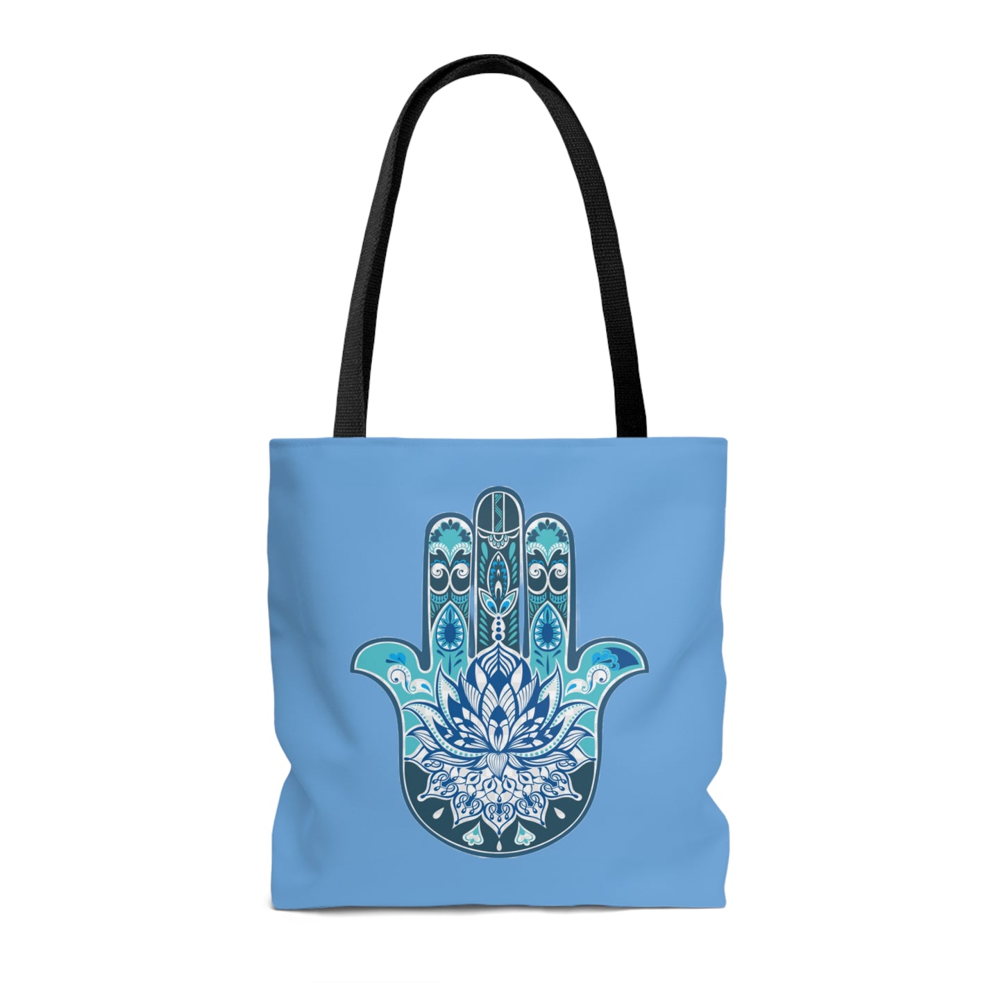 Hamsa - Chamsa - Lotus - Light Blue Tote Bag