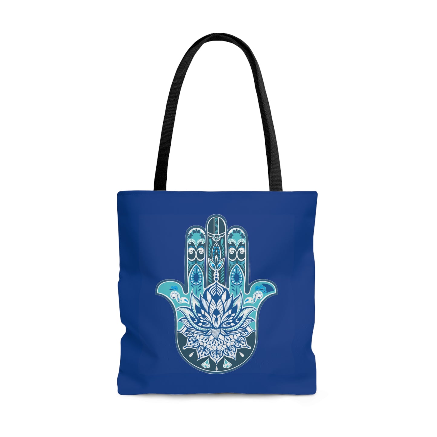 Hamsa - Chamsa - Lotus - Dark Blue Tote Bag