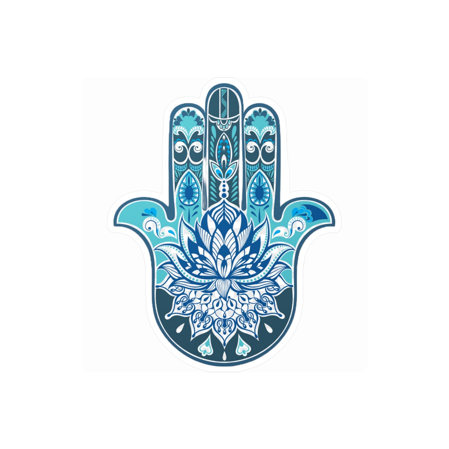 Hamsa and Lotus- Vinyl Decal - Hamsa Decal - Sticker