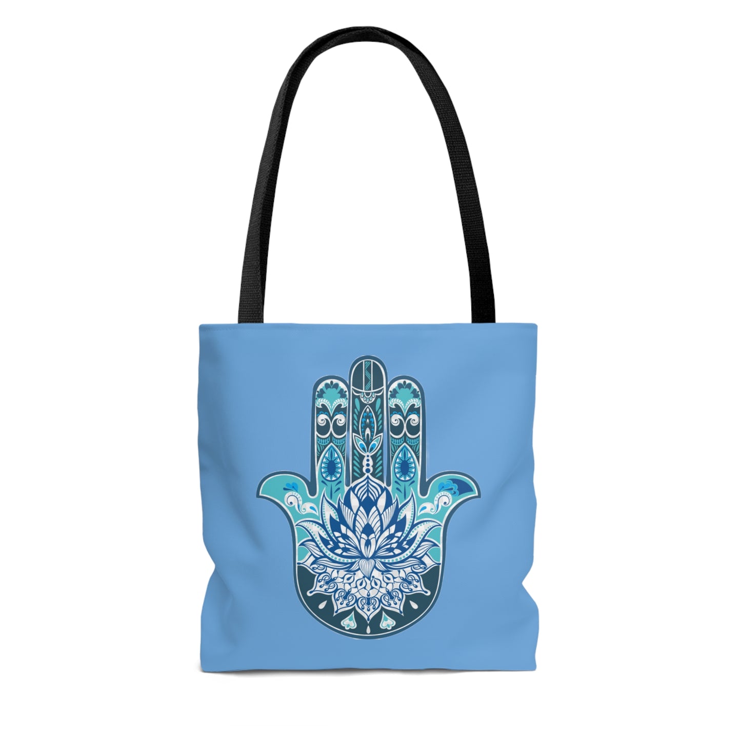 Hamsa - Chamsa - Lotus - Light Blue Tote Bag