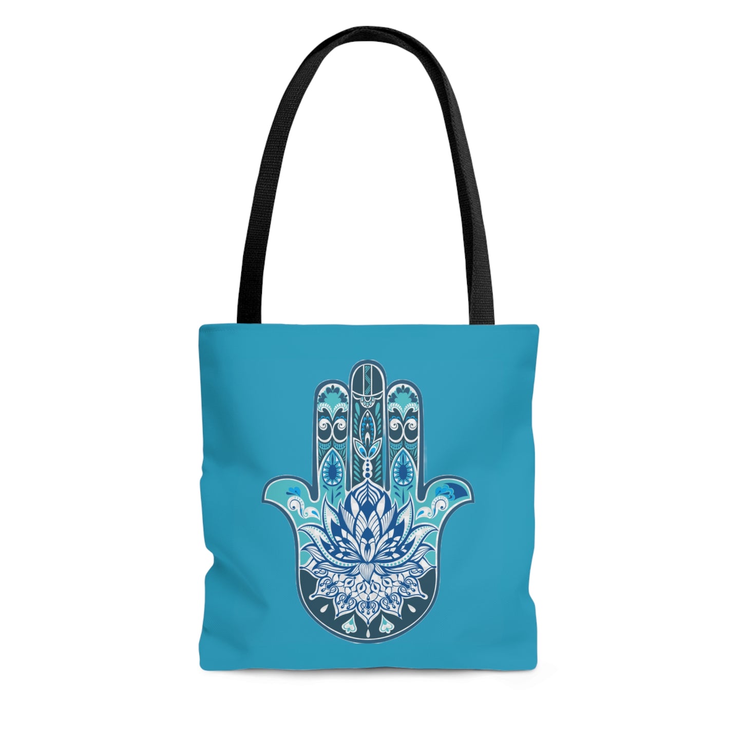 Hamsa - Chamsa - Lotus -Turquoise Tote Bag